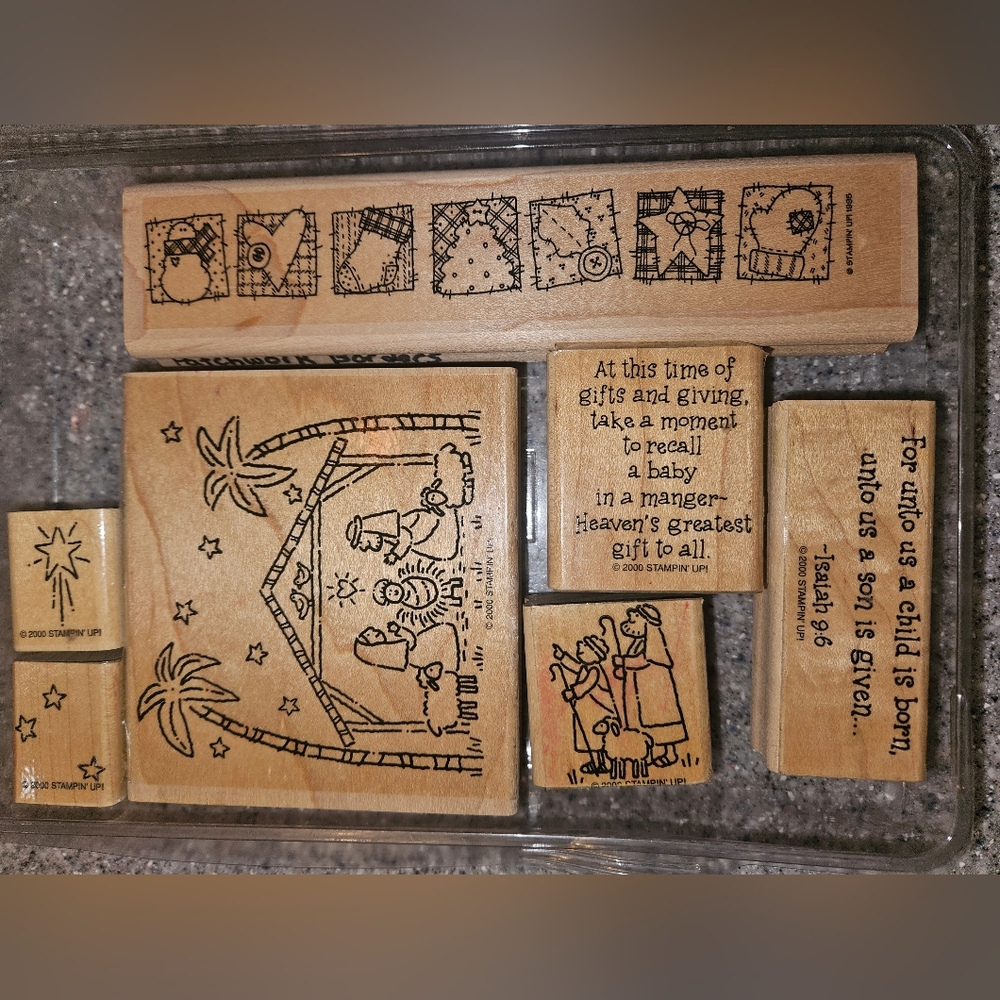 Stampin Up! Vintage Christmas  Nativity stamp set 2000.  "The Greatest Gift"